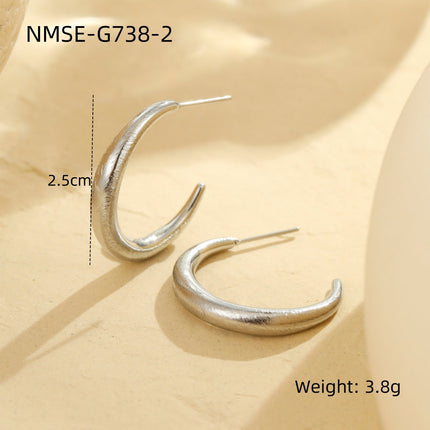 Personalized Earrings Niche Design Stainless Steel Studs Earrings Retro Elegant Earrings Advanced All Matching