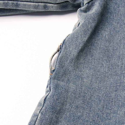 Denim Trench Coat Polo Collar Jacket