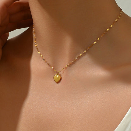 All Match Titanium Steel Love Embellished Necklace Simple Grace Personality Clavicle Chain