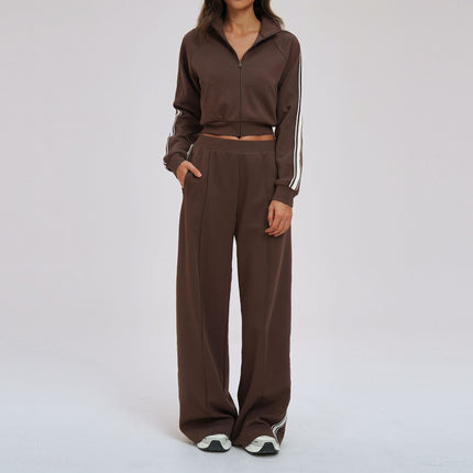 Contrast Color Sweatshirt Suit Loose Casual Comfortable All Match Outdoor Biking Mountain Climbing Sports Two Piece Sets