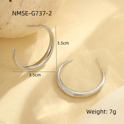 Personalized Earrings Niche Design Stainless Steel Studs Earrings Retro Elegant Earrings Advanced All Matching