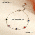One Size / NMSB-G3110-2 Steel Color Zirconium Bracelet