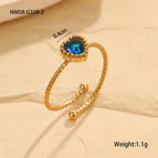 One Size / NMSR-G358-2 Blue Loving Heart Ring