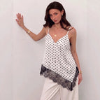 S / Black Polka Dot on White Background