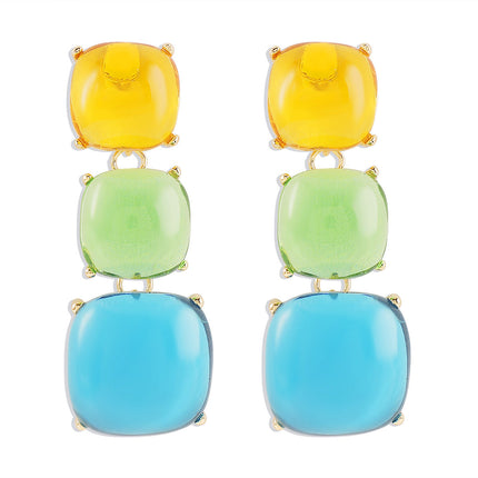 Ornament Personality Magazine Alloy Rhinestone Necklace Earrings for Women