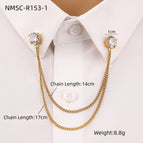 One Size / White Zircon Collar Pin
