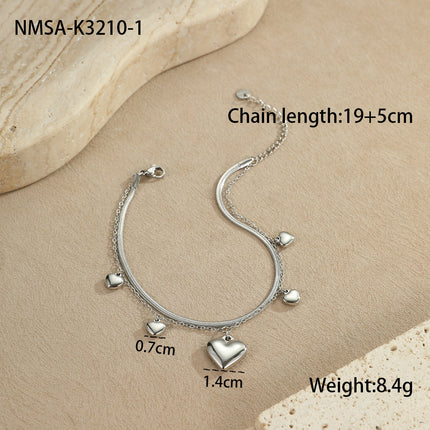 Summer Ocean Stainless Steel Anklets Starfish Shell Love Niche Exquisite Foot Ornaments