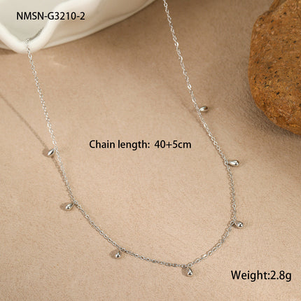 Minimalist Light Luxury Minority Titanium Steel Necklace Water Drop Tassel Clavicle Chain Plated 18K Advanced Sense Necklace Direct