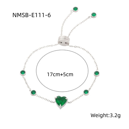 Arrival Starry Sky Heart Shape with Diamond Titanium Steel Bracelet Women Special Interest Light Luxury Colorful Crystals Stainless Steel Bracelet