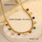 One Size / round Color Zircon Necklace