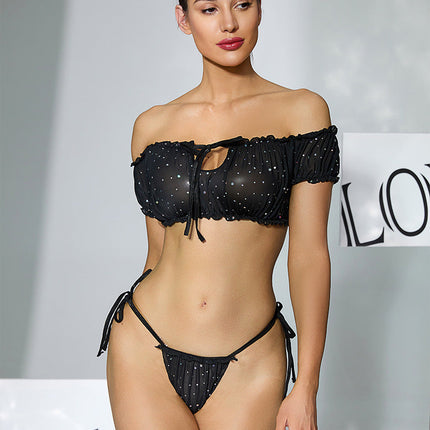 Sequ Dot Mesh Lingerie Two Piece Set
