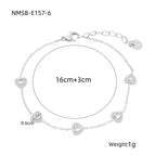 One Size / NMSB-E157-6 Steel Color White Diamond