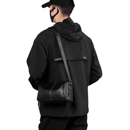 Japan Men's Portable Travel Commuter Small Shoulder Bag | New Niche Style Messenger Bag (PU Leather Crossbody Satchel)