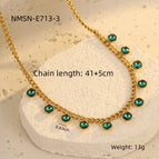 One Size / round Green Zircon Necklace