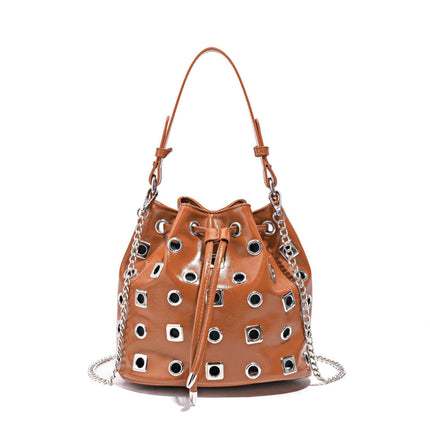 Trendy Rivet Cutout Messenger HandBag Purse