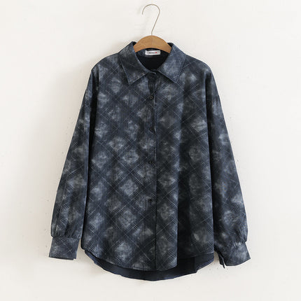 Women Casual Floral Print Loose Collared Long Sleeves Shirt