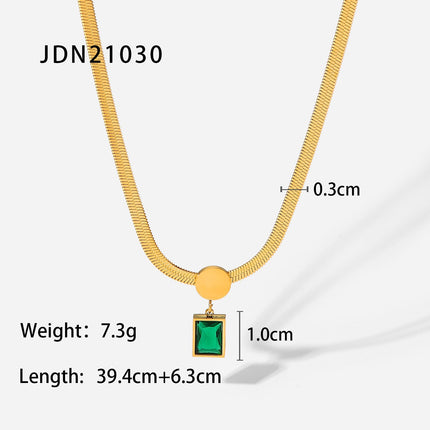 Wind Net Red Jewelry 18K Gold Stainless Steel Inlaid Green Zircon Ring Women Ring
