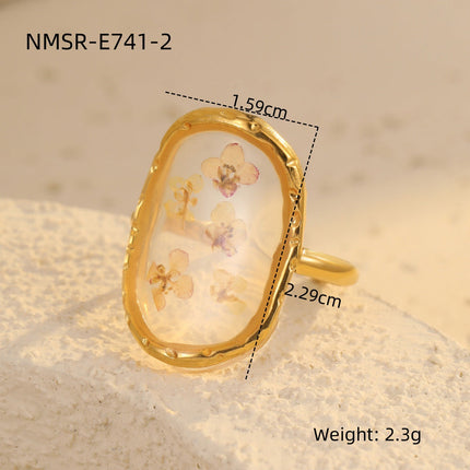 Stainless Steel Ring Exaggerated Irregular Asymmetric Geometric Abstract Plated 18K Gold Titanium Steel Ring Bracelet