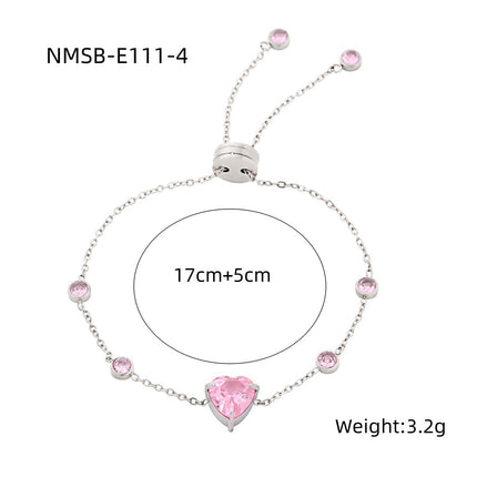 Arrival Starry Sky Heart Shape with Diamond Titanium Steel Bracelet Women Special Interest Light Luxury Colorful Crystals Stainless Steel Bracelet