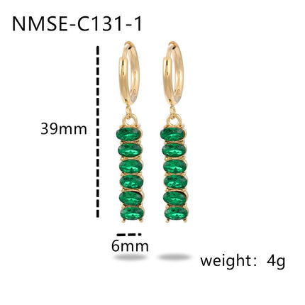 Niche High Grade Stainless Steel Earrings Zircon Tassel Temperamental Personality 18K Gold Titanium Steel Earrings