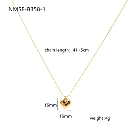Three Dimensional Peach Heart Necklace Solid Love Heart Simplicity Dignified Embellished Clavicle Necklace Accessories