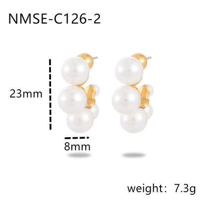 Pearl Stainless Steel Earrings Special Interest All Matching Titanium Steel Women Accessories
