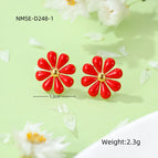 One Size / NMSE-D248-1 Red Small Earrings