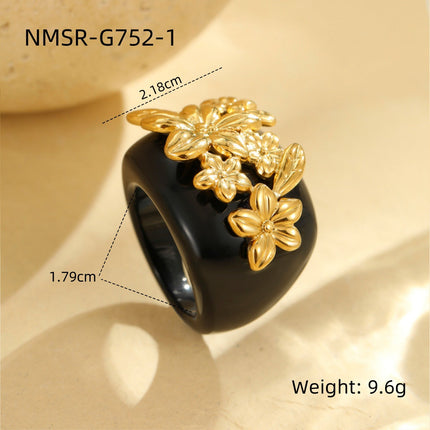 Ring Floral Design Ring Floral Brocade Bunch Light Luxury High End All Match Jewelry Popular Women