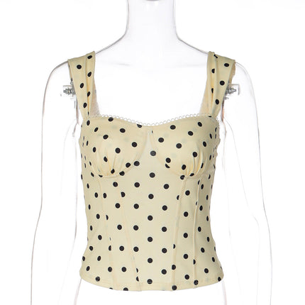 Polka Dot Slim Fit Camisole T-shirt