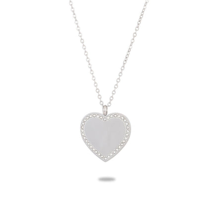 Lettering Private Exclusive Stainless Steel Necklace Special Interest Inlaid Zircon Titanium Steel Embellished