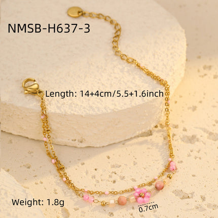 Bracelet Niche Colorful Floral Beaded Bracelet Ladies Ornament Light Luxury Ornament