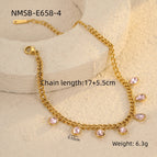 One Size / NMSB-E658-4 Water Drop Pink Zircon