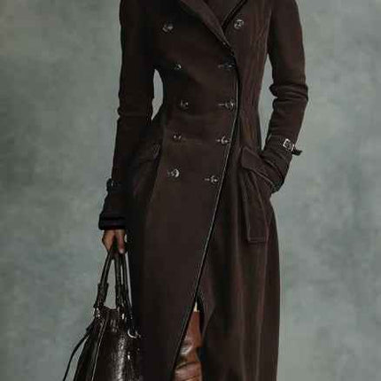 Women's Trench Western Style Suede Long Jacket