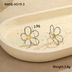 One Size / Color Blocking Flower Stud Earrings