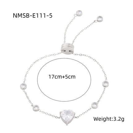 Arrival Starry Sky Heart Shape with Diamond Titanium Steel Bracelet Women Special Interest Light Luxury Colorful Crystals Stainless Steel Bracelet
