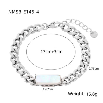 Arrival Light Luxury High Grade Square Black White Fritillary Titanium Steel Bracelet 18K Metal Good Texture Personality Design