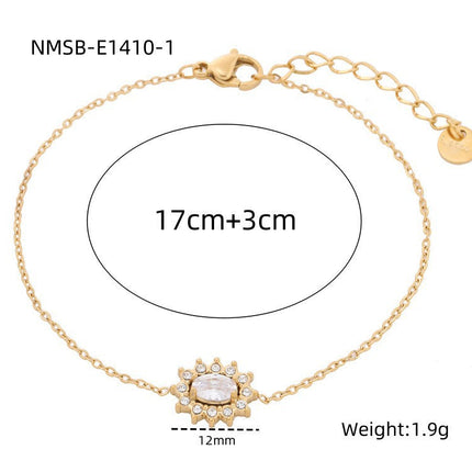 Heart Shape Diamond Titanium Steel Bracelets Women Non Fading Wild Stainless Steel Ornament
