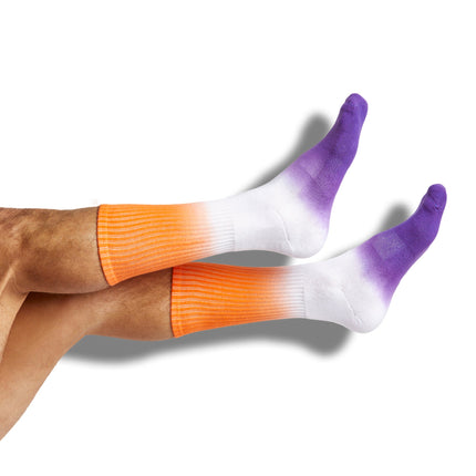 Purple / Orange Mixed Socks 8 Pack