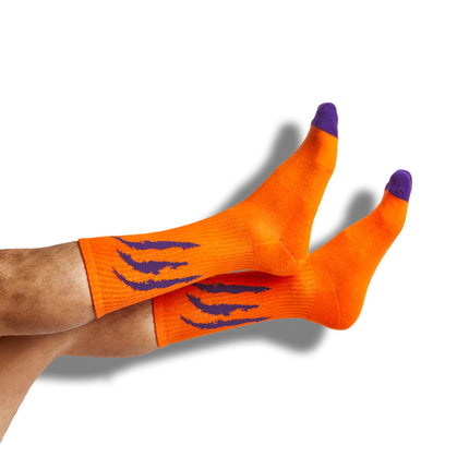 Purple / Orange Mixed Socks 8 Pack
