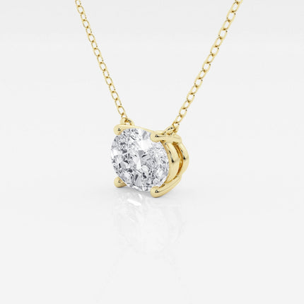 2.00 CTW AGI Certified Oval Lab Grown Diamond Solitaire Pendant - Choice of 14k Yellow or White Gold