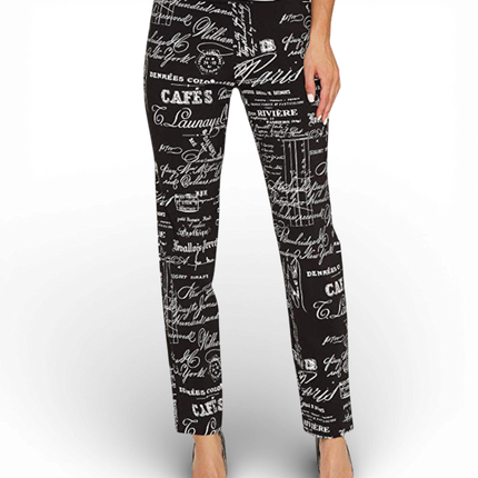 Krazy Larry P507 Pull on Pant - Black French News