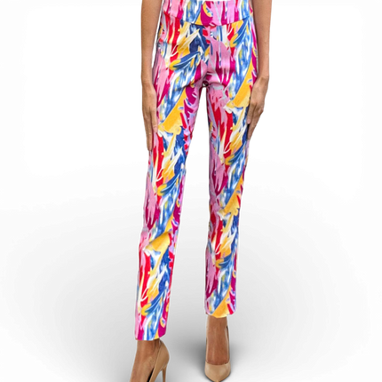 Krazy Larry P507 Pull on Pant - Pink Abstract
