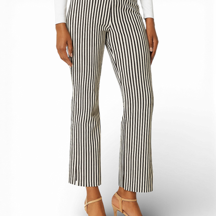 Krazy Larry P600 Pull on Wide Ankle Pant -Black/White Stripe