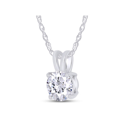1.00 CTW Lab-Grown Round Diamond Solitaire Pendant in Solid 14K Gold – F Color, VS Clarity, AGI Certified