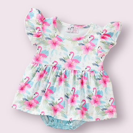 Pink Plumes & Blooms Romper