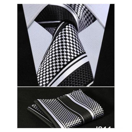 Plaid Wide Neckties & Handkerchiefs Collection - Multiple Styles