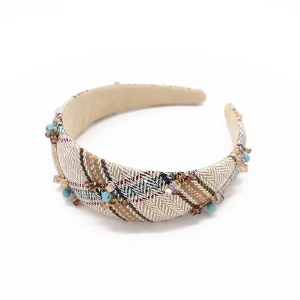Beaded Plaid Headband