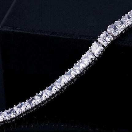 Princess Cut Cubic Zirconia Tennis Bracelet