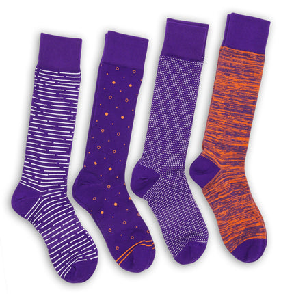 Purple / Orange Mixed Socks 8 Pack