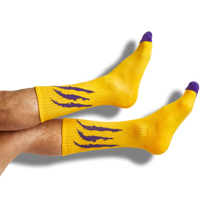 Purple / Gold Casual Socks 4 Pack